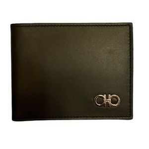 Salvatore Ferragamo black leather mens wallet